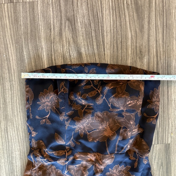 NEW Park & Fifth Chelsea Dress XS Blue and Brown Floral Strapless Maxi Scarf - Picture 12 of 13
